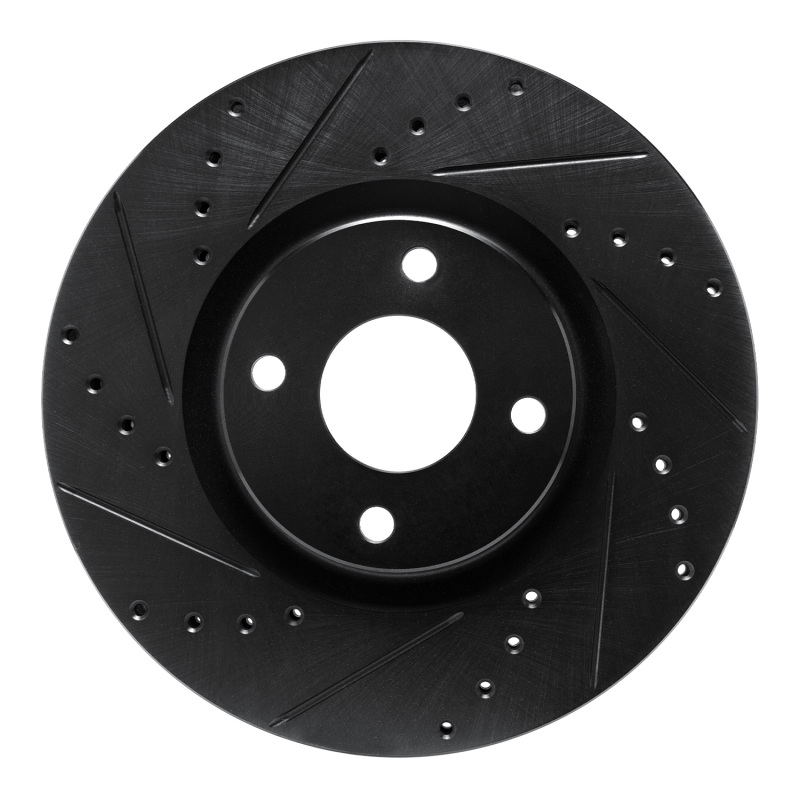 Ford Ecosport Brake Rotor (1) - Front Left - R1 Concepts - Drilled & Slotted - Black - `18-`22